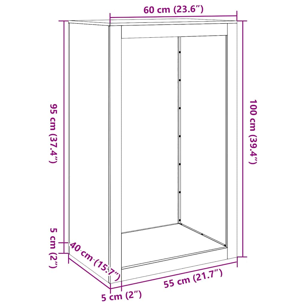 Firewood Rack Green 60x40x100 cm Steel
