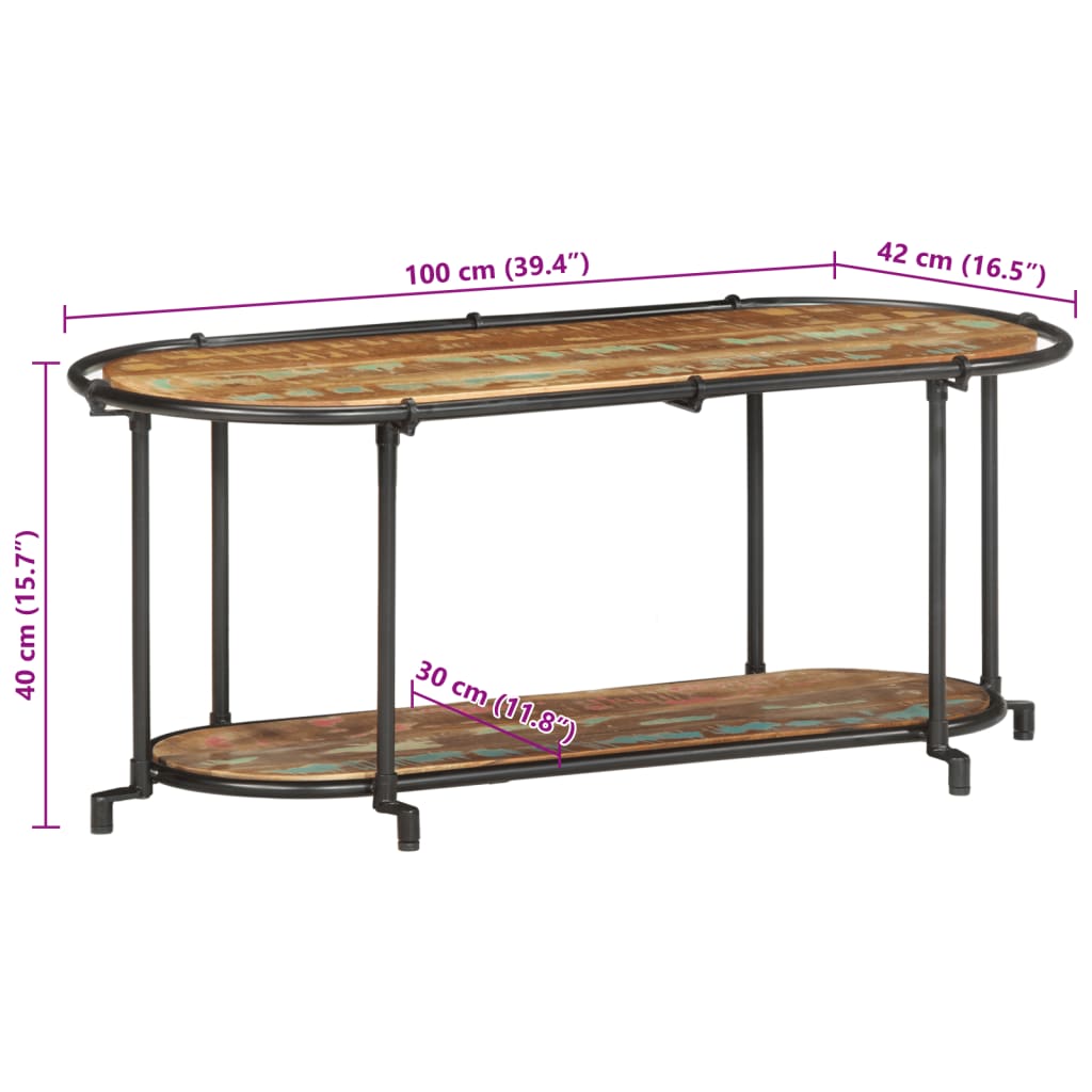 TV Cabinet 100x42x40 cm Solid Wood Reclaimed