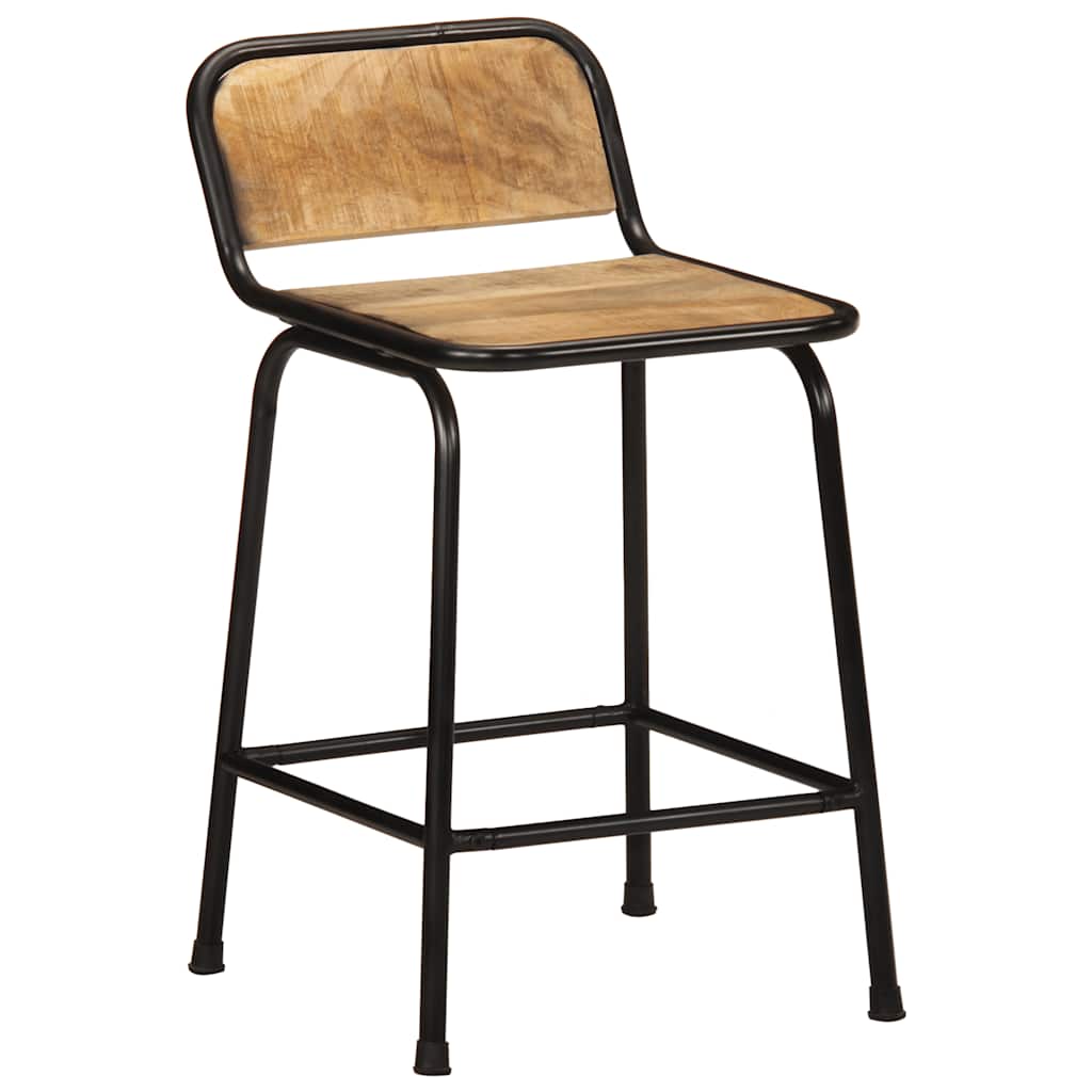 Bar Stools 2 pcs 46x35,5x70 cm Solid Wood Rough Mango