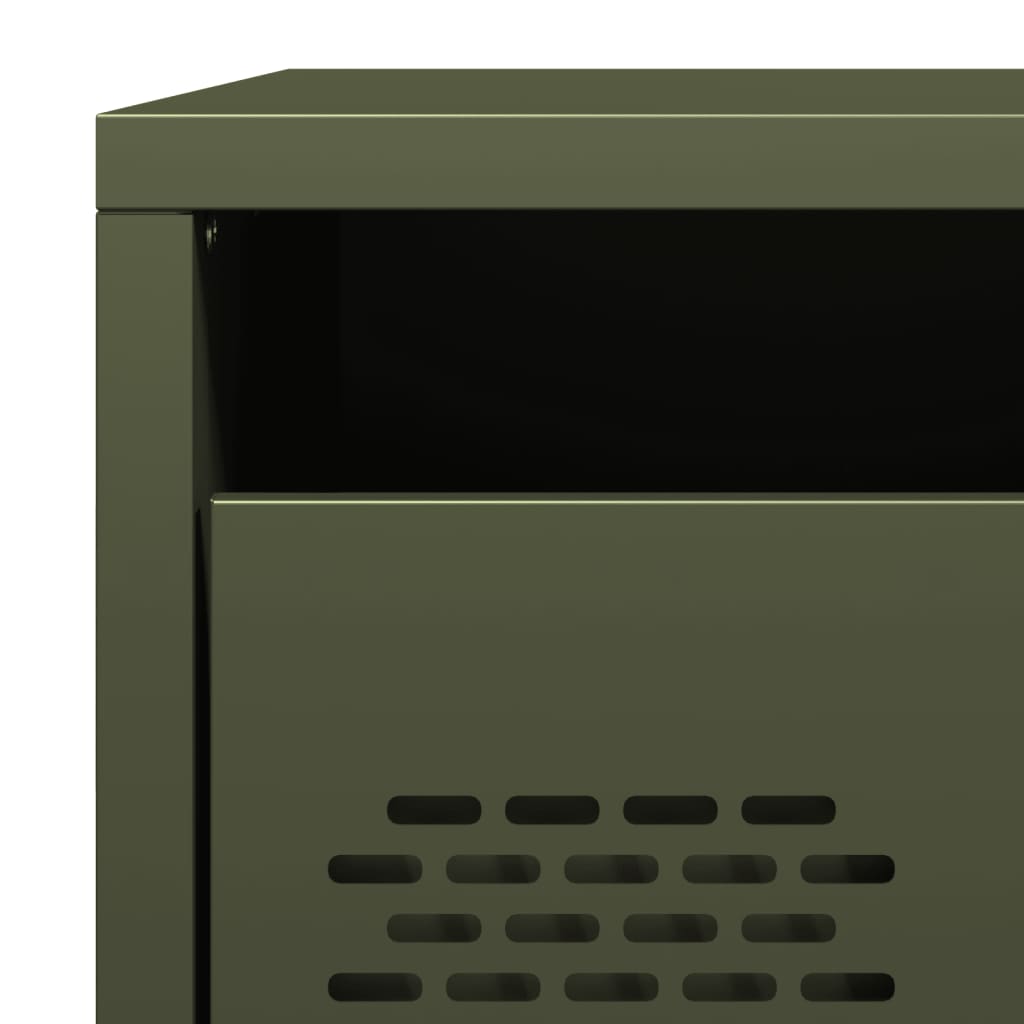 Bedside Cabinets 2 pcs Olive Green 35x39x43,5 cm Steel