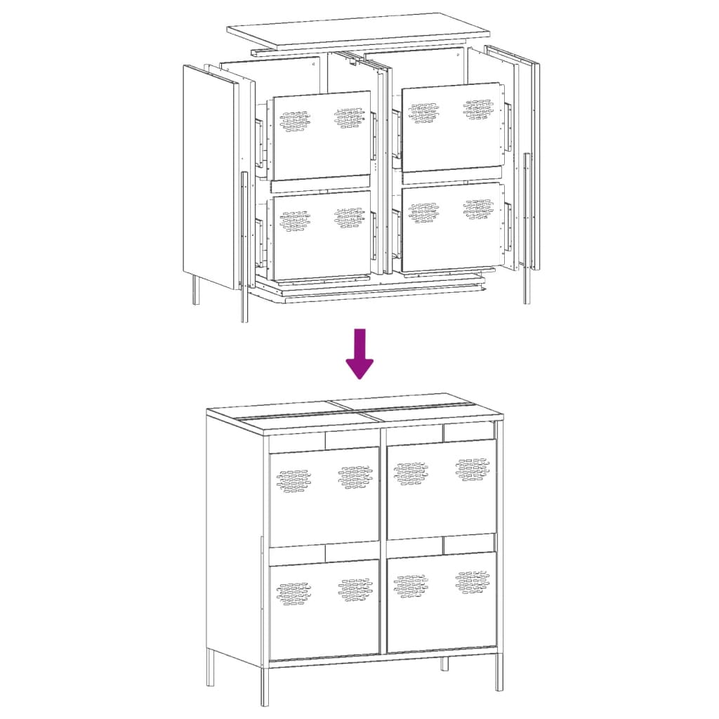 Sideboard Anthracite 68x39x73,5 cm Cold-rolled Steel