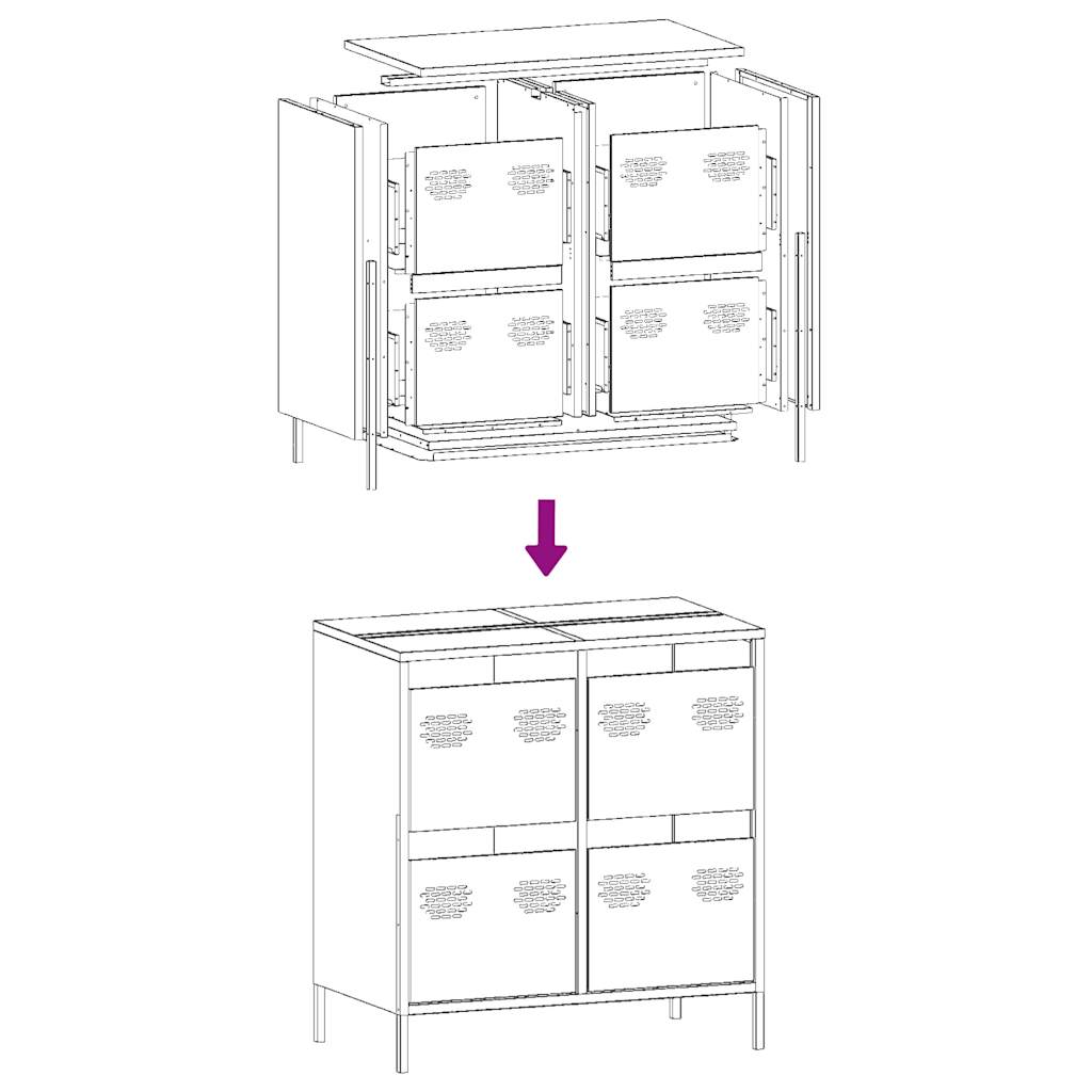 Sideboard White 68x39x73,5 cm Cold-rolled Steel