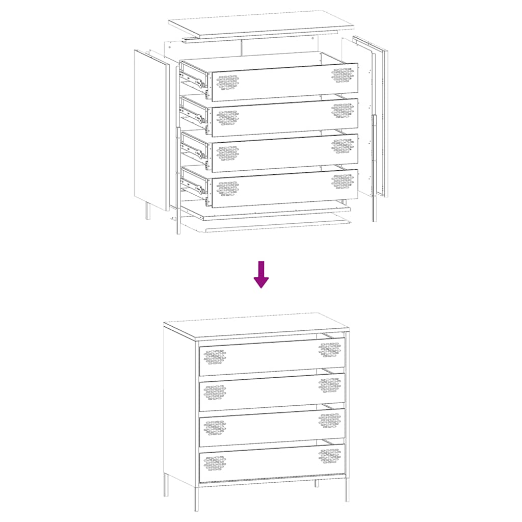 Sideboard Black 68x39x73,5 cm Cold-rolled Steel