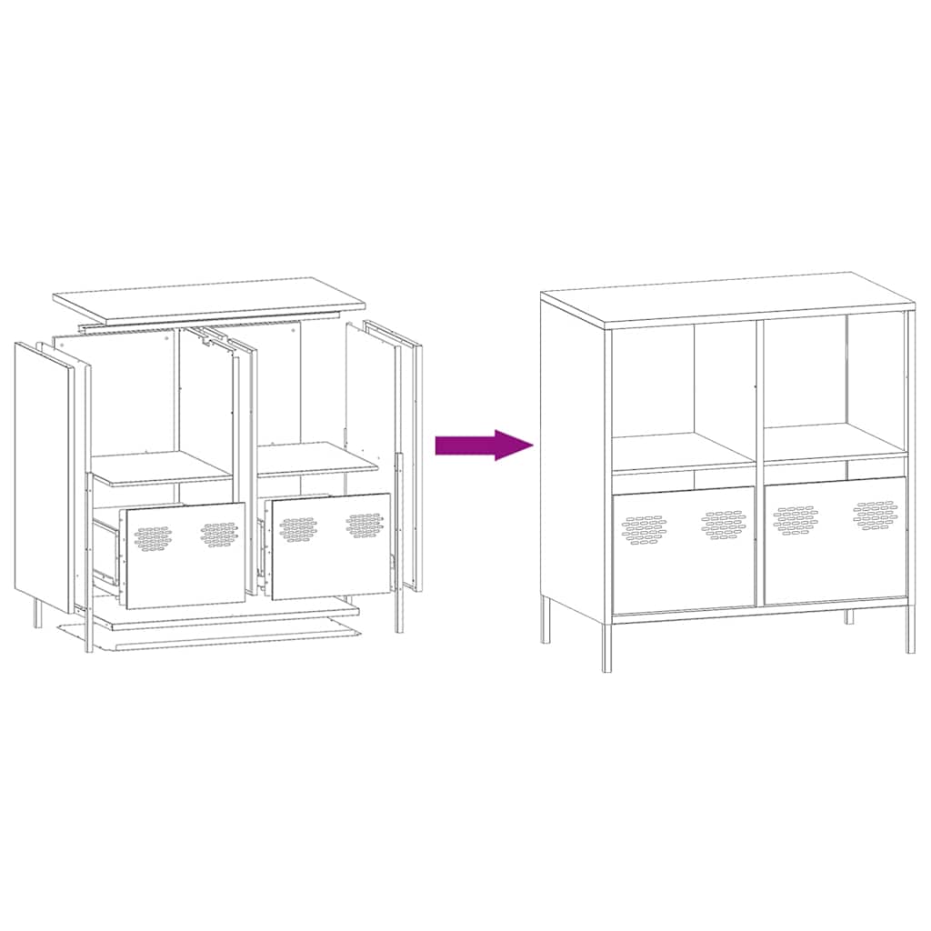 Sideboard Anthracite 68x39x73,5 cm Cold-rolled Steel