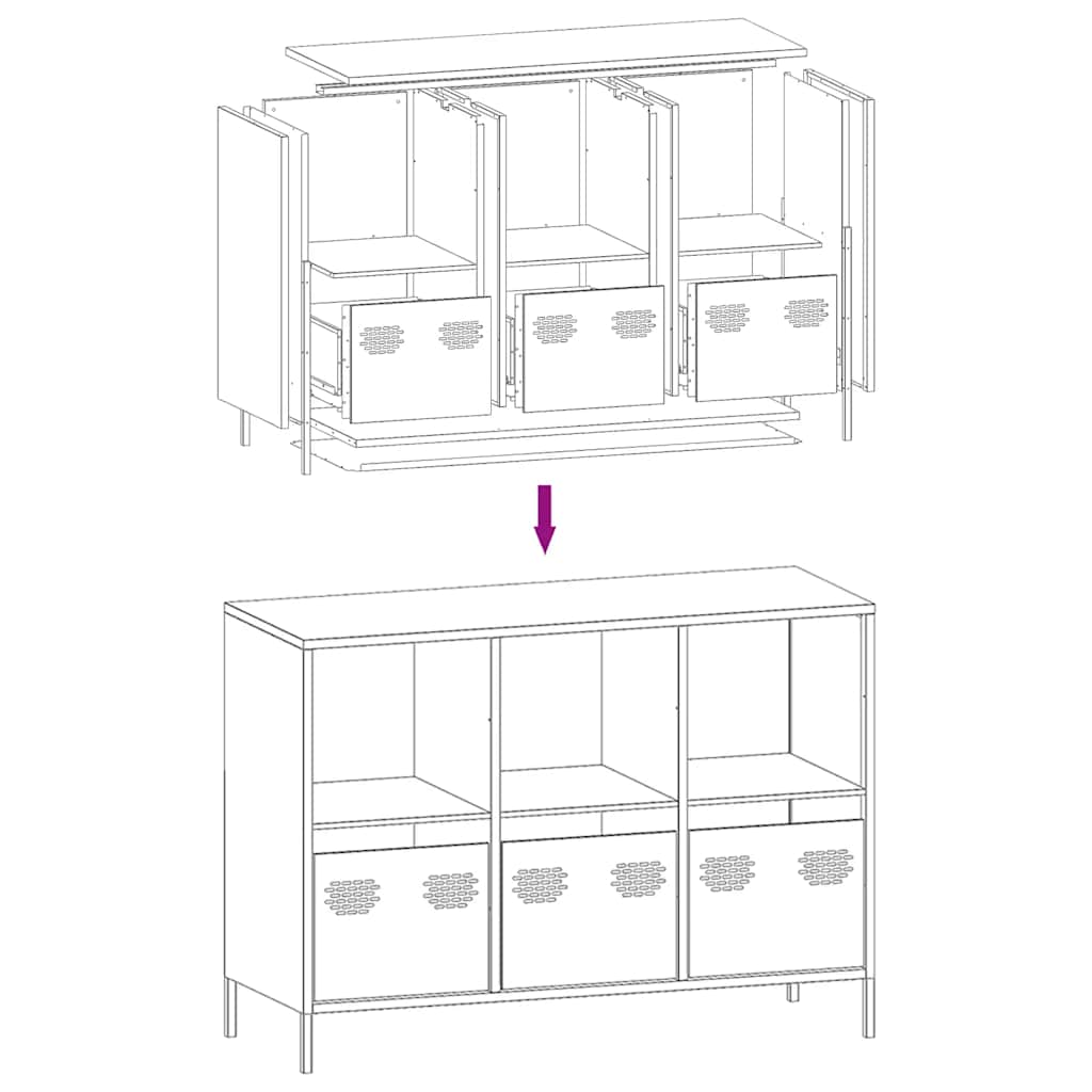 Sideboard Anthracite 101,5x39x73,5 cm Cold-rolled Steel