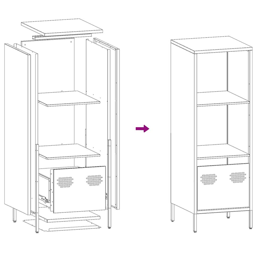 Highboard Anthracite 35x39x103,5 cm Steel