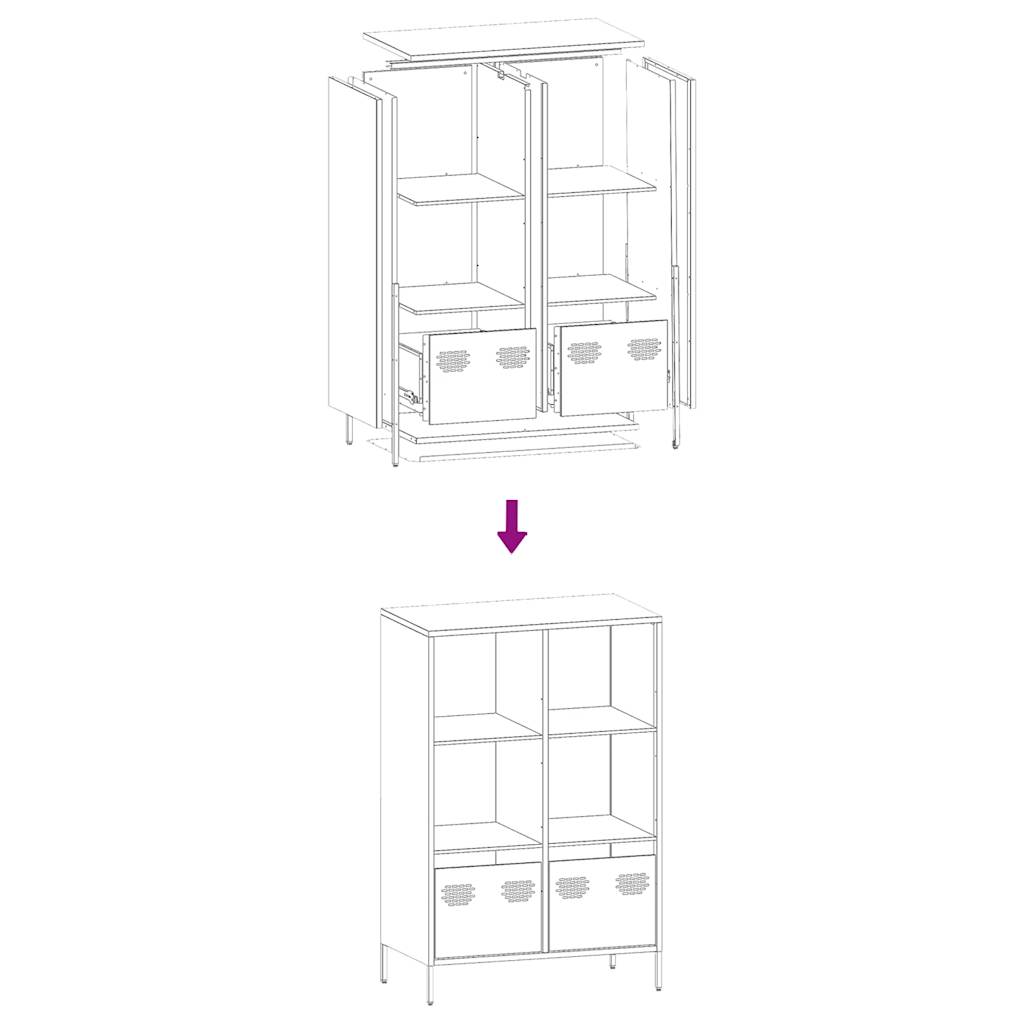 Highboard Pink 68x39x103,5 cm Steel