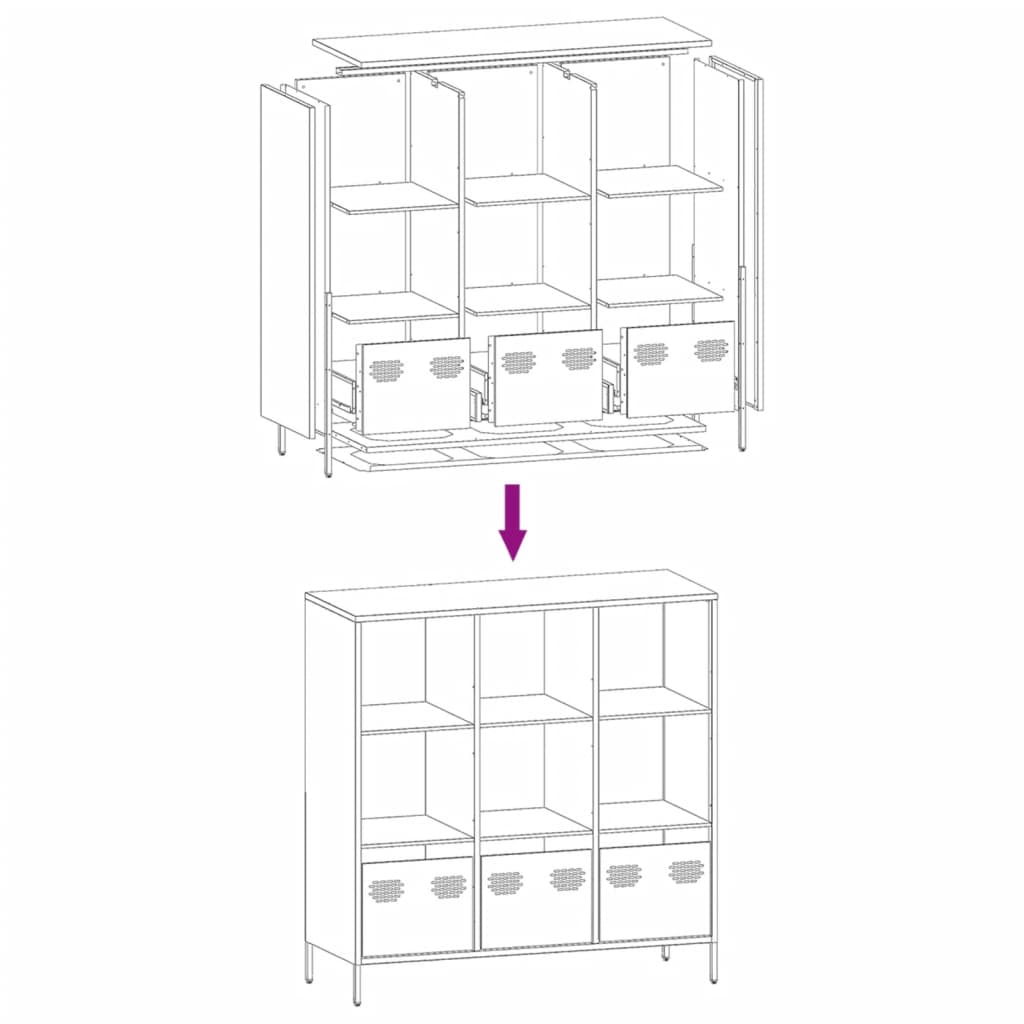 Highboard Anthracite 101,5x39x103,5 cm Steel