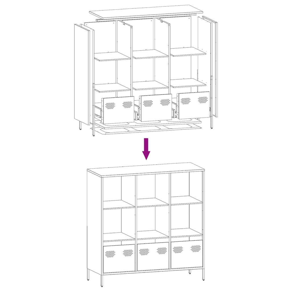 Highboard White 101,5x39x103,5 cm Steel