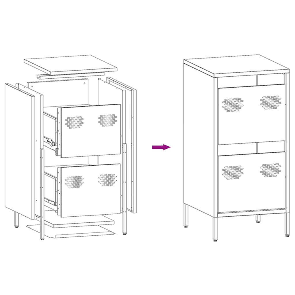 Sideboard White 35x39x73,5 cm Cold-rolled Steel