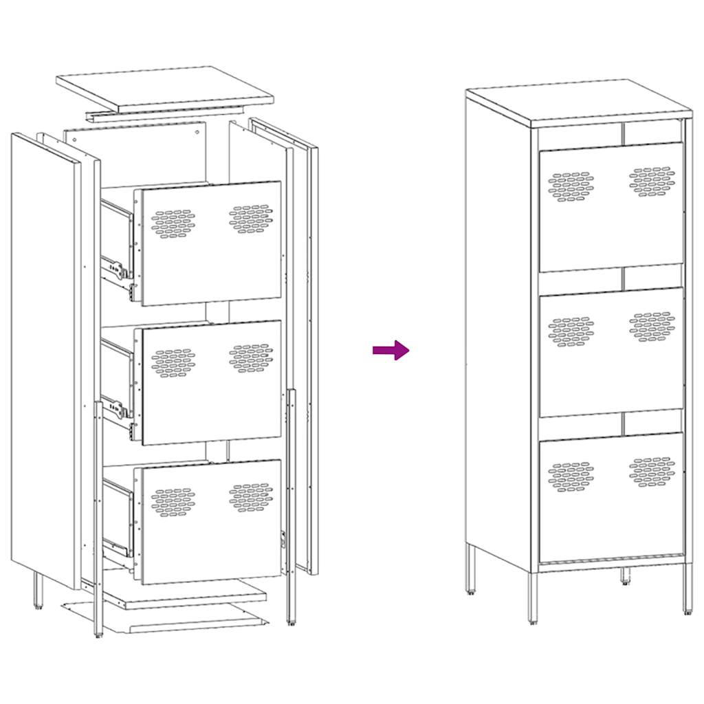 Highboard Pink 39x35x103,5 cm Steel