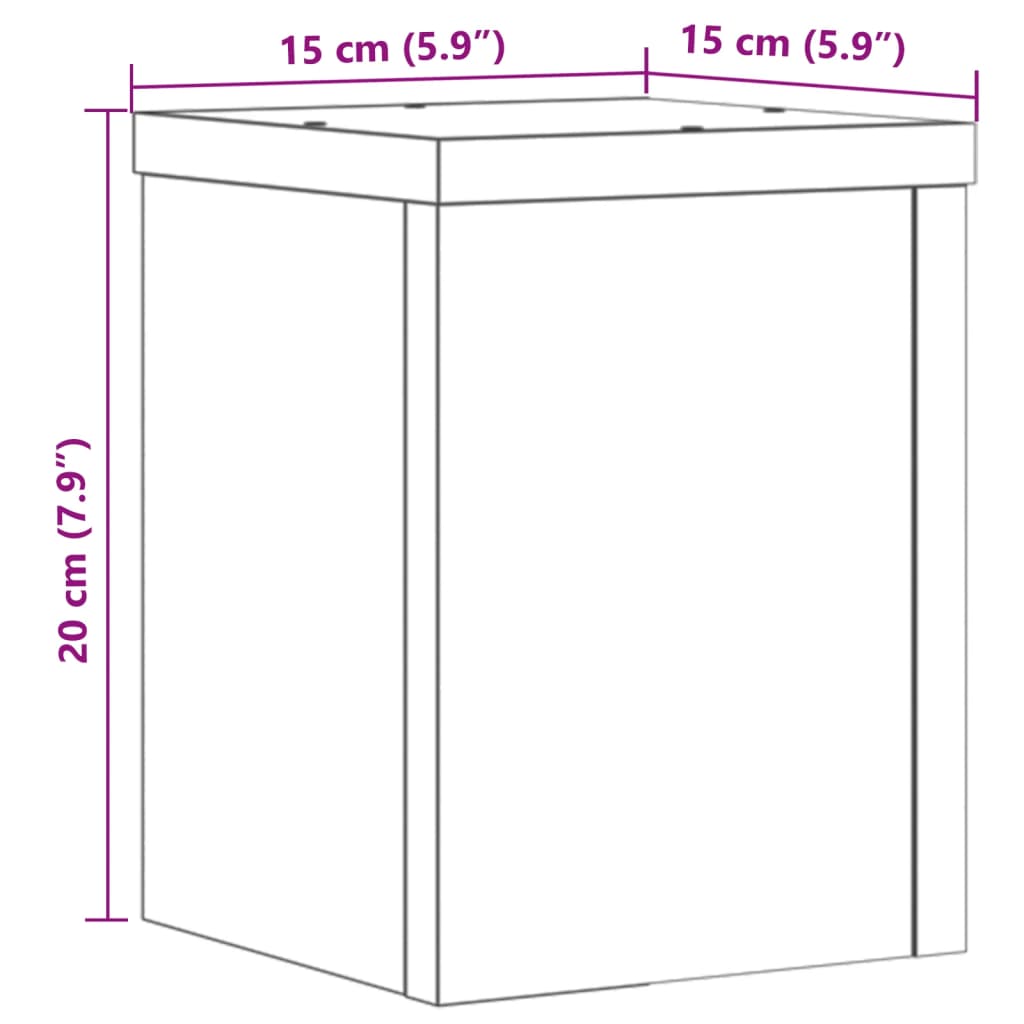 Plant Stand 2 pcs Concrete Grey 15 x 15 x 20 cm Engineered Wood