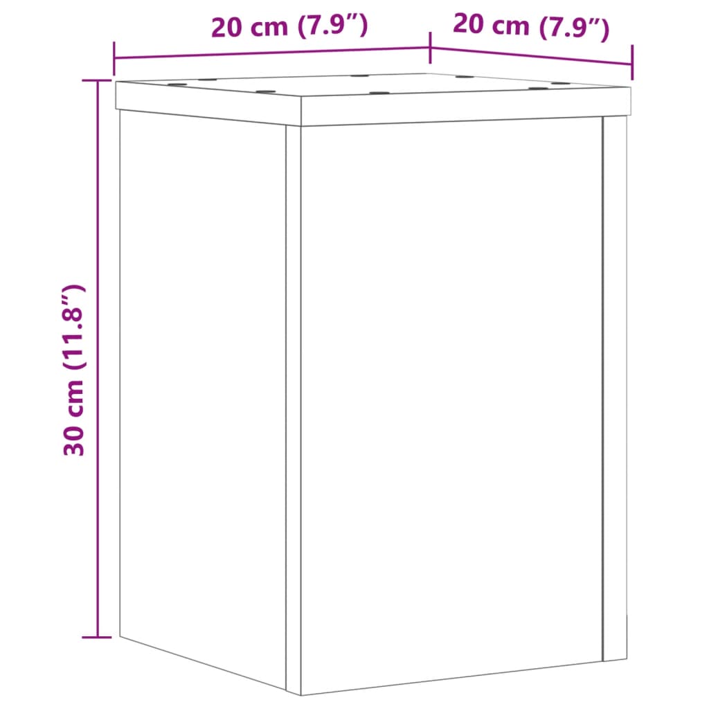 Plant Stand 2 pcs Sonoma Oak 20 x 20 x 30 cm Engineered Wood
