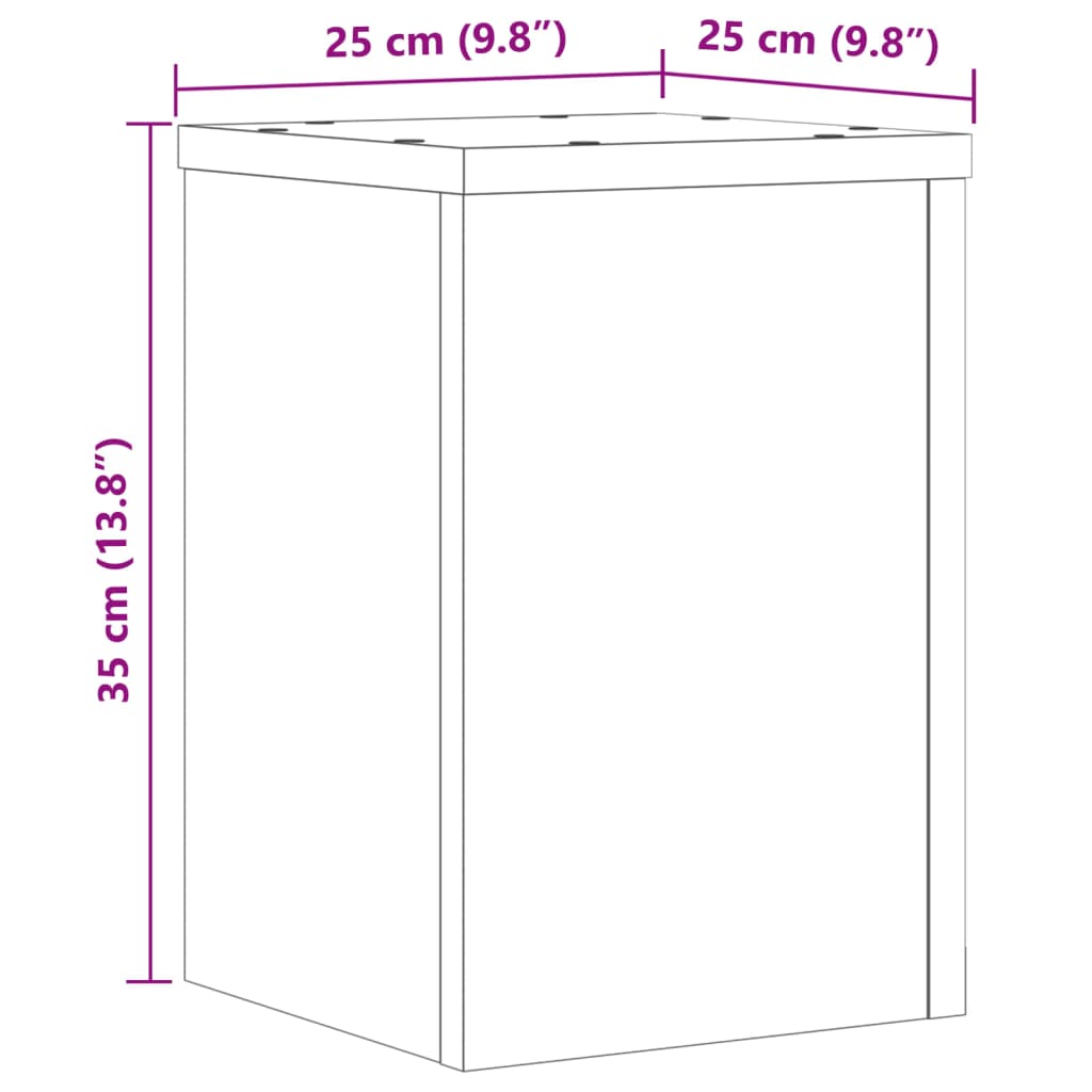 Plant Stand 2 pcs Smoked Oak 25 x 25 x 35 cm Engineered Wood