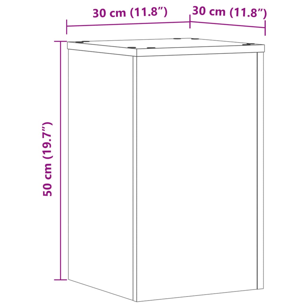 Plant Stand 2 pcs Concrete Grey 30 x 30 x 50 cm Engineered Wood
