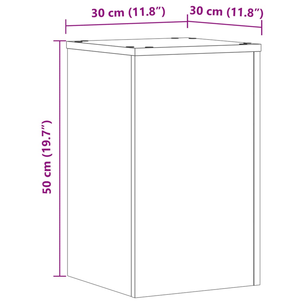 Plant Stand 2 pcs Smoked Oak 30 x 30 x 50 cm Engineered Wood