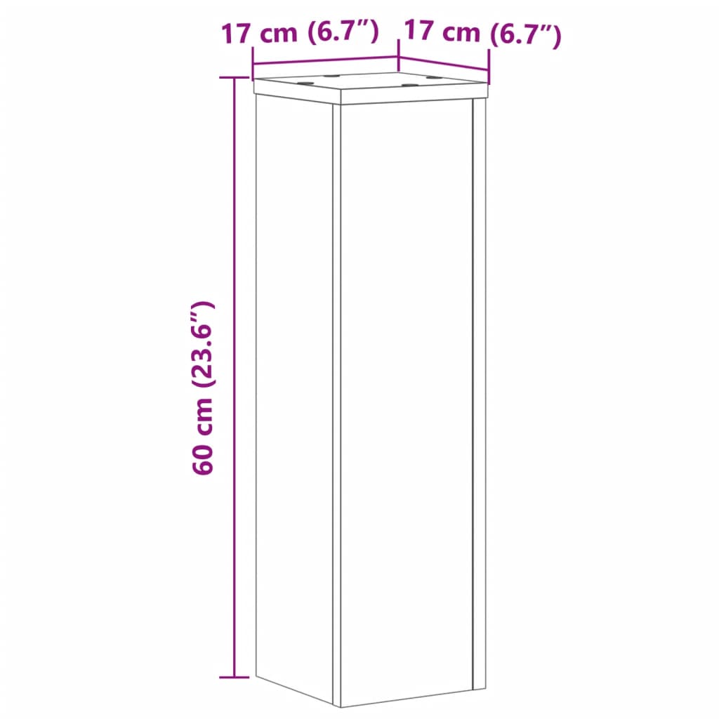 Plant Stand 2 pcs Grey Sonoma 17 x 17 x 60 cm Engineered Wood