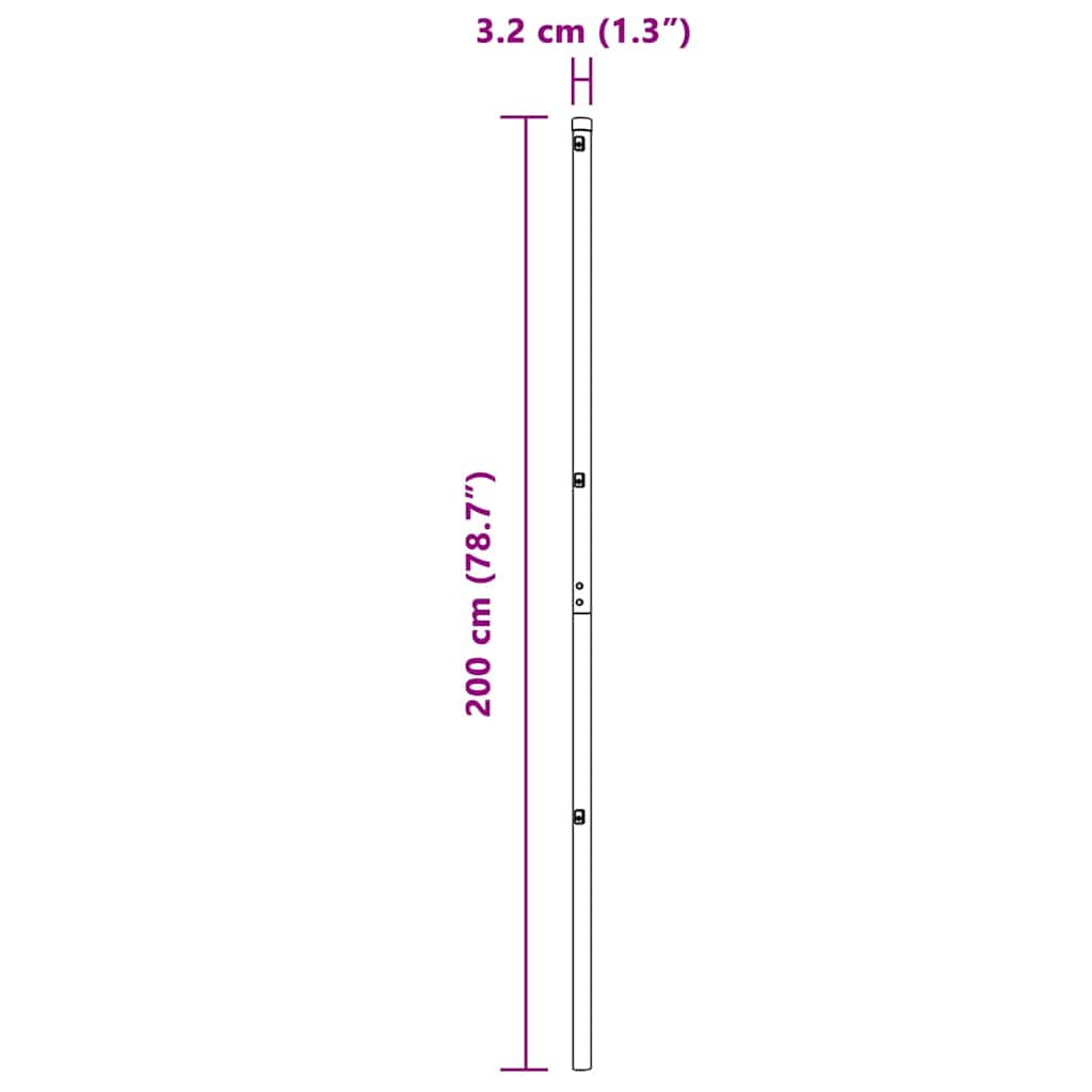 Embedded Fence Post 52 pcs Green Powder-Coated Steel
