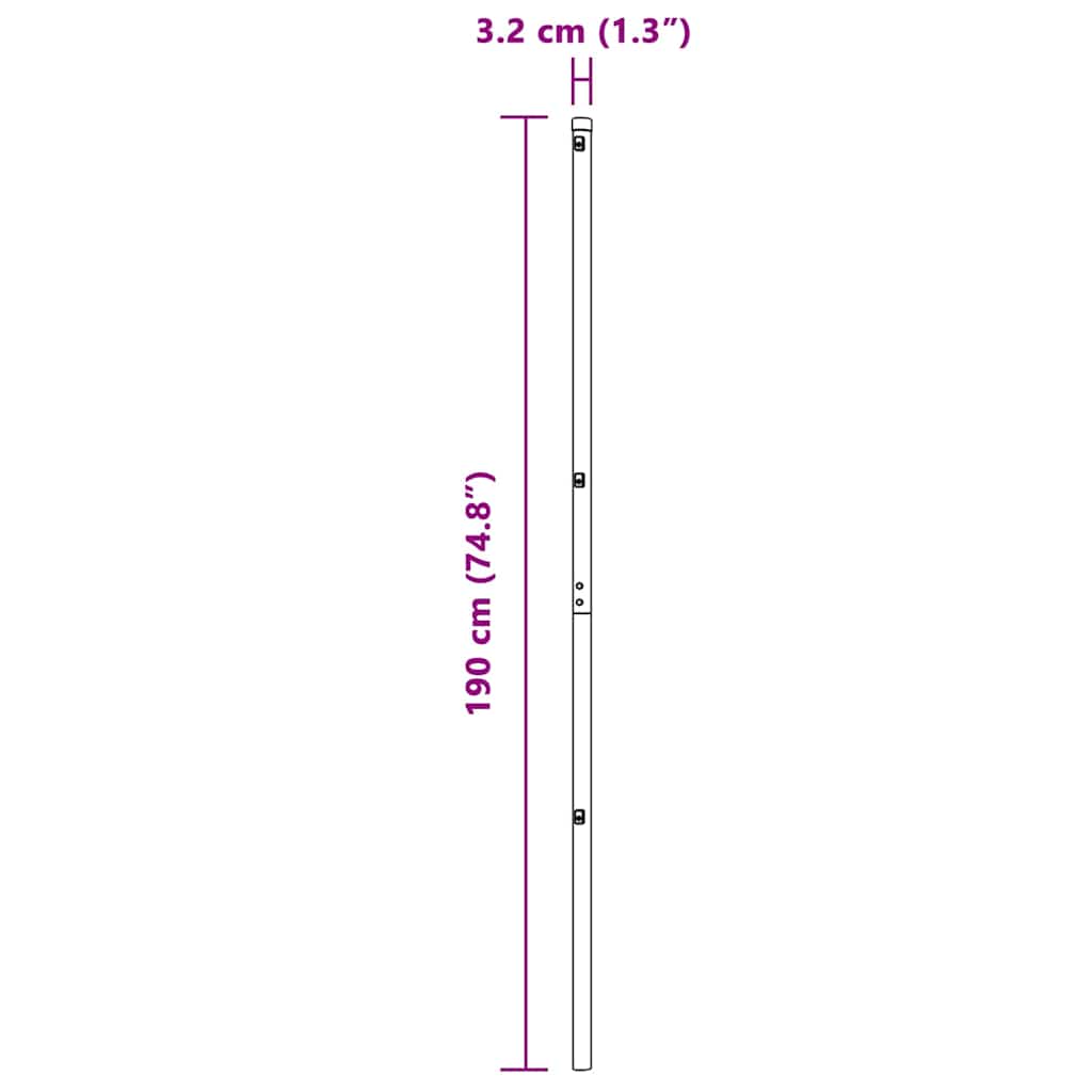Fence Post 26 pcs Grey 3.2 x 3.2 x 190 cm