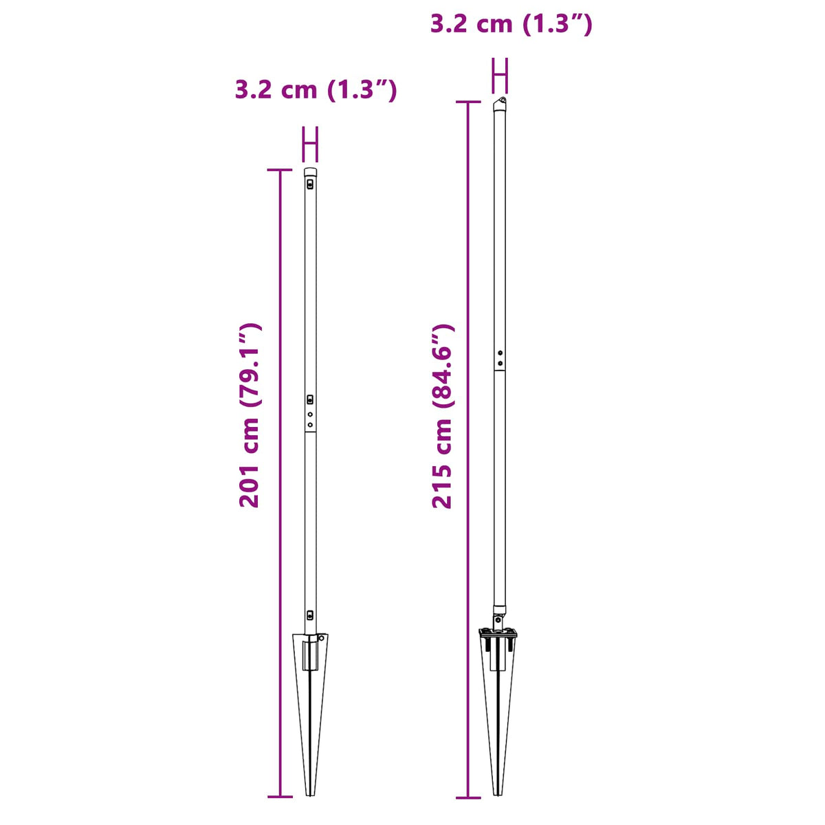 Ground Spike Fence Post 52 pcs Grey 170 cm Powder-Coated Steel