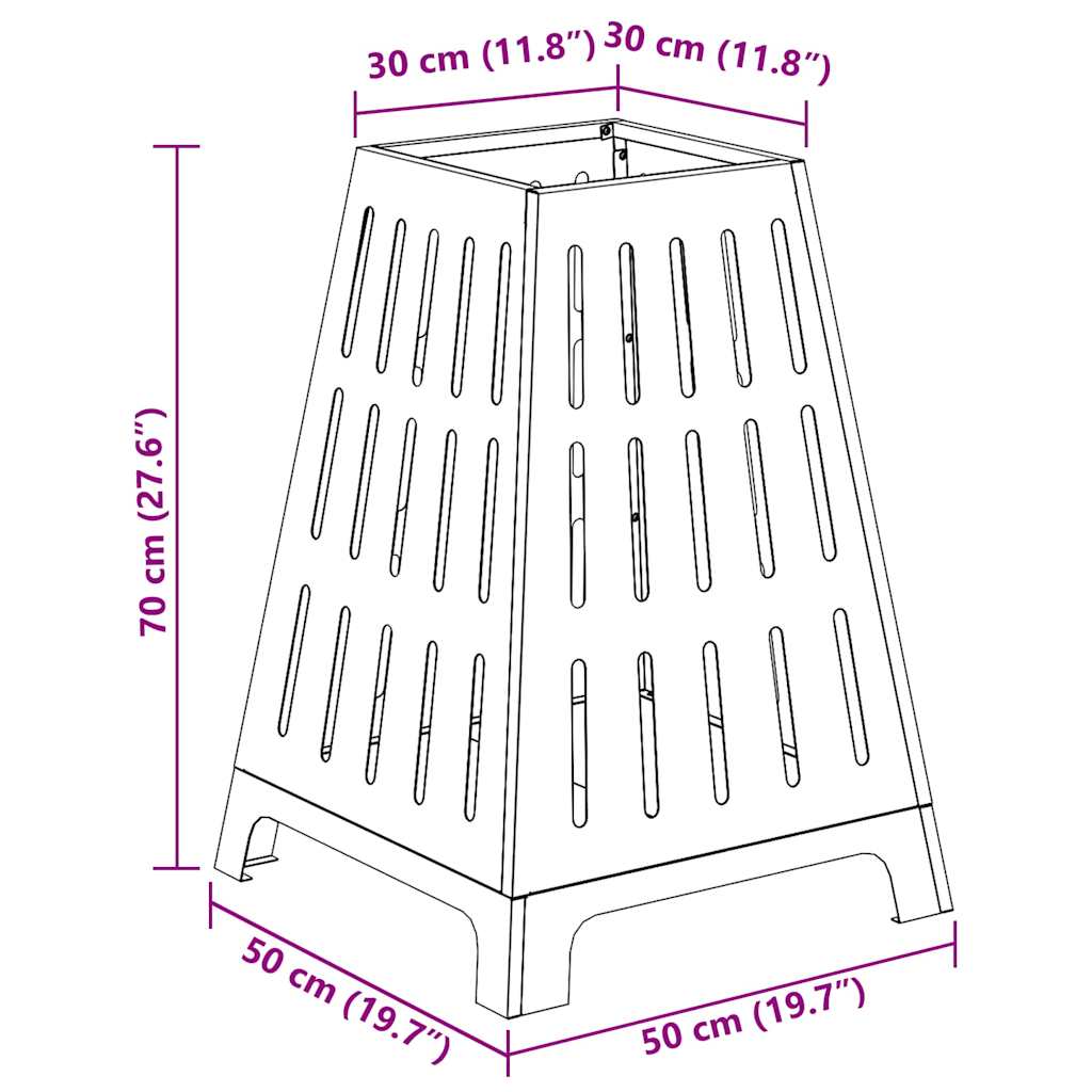 Fire Pit Black 50 x 50 x 70 cm Steel