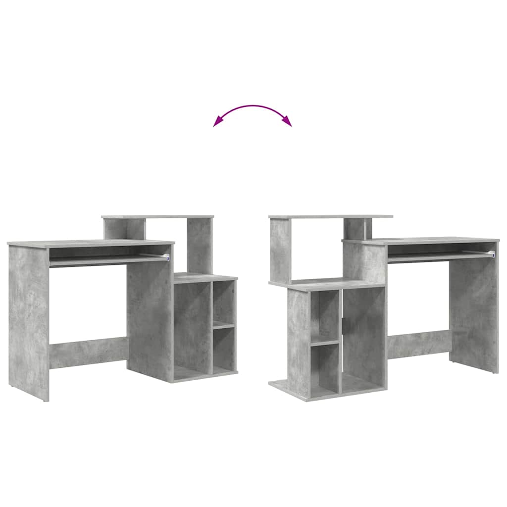 Desk Concrete Grey 120.5 x 44 x 88.5 cm Engineered Wood