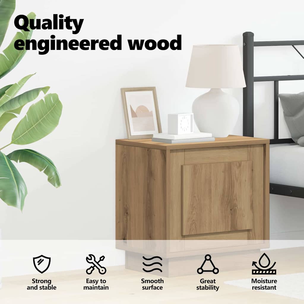 Bedside Cabinet Artisan Oak 44 x 34.5 x 45 cm Engineered Wood