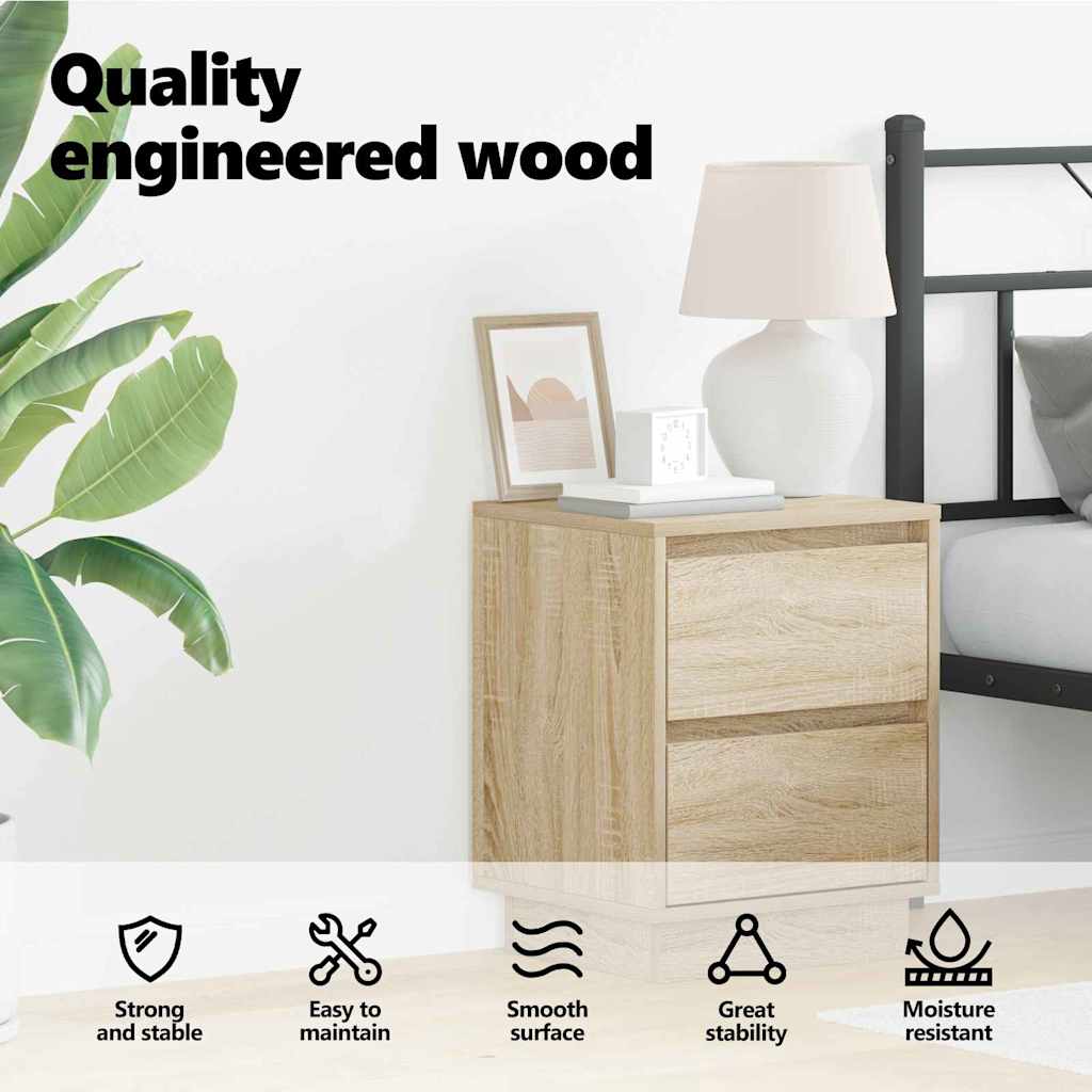 Bedside Cabinet Sonoma Oak 39 x 34.5 x 50 cm Engineered wood