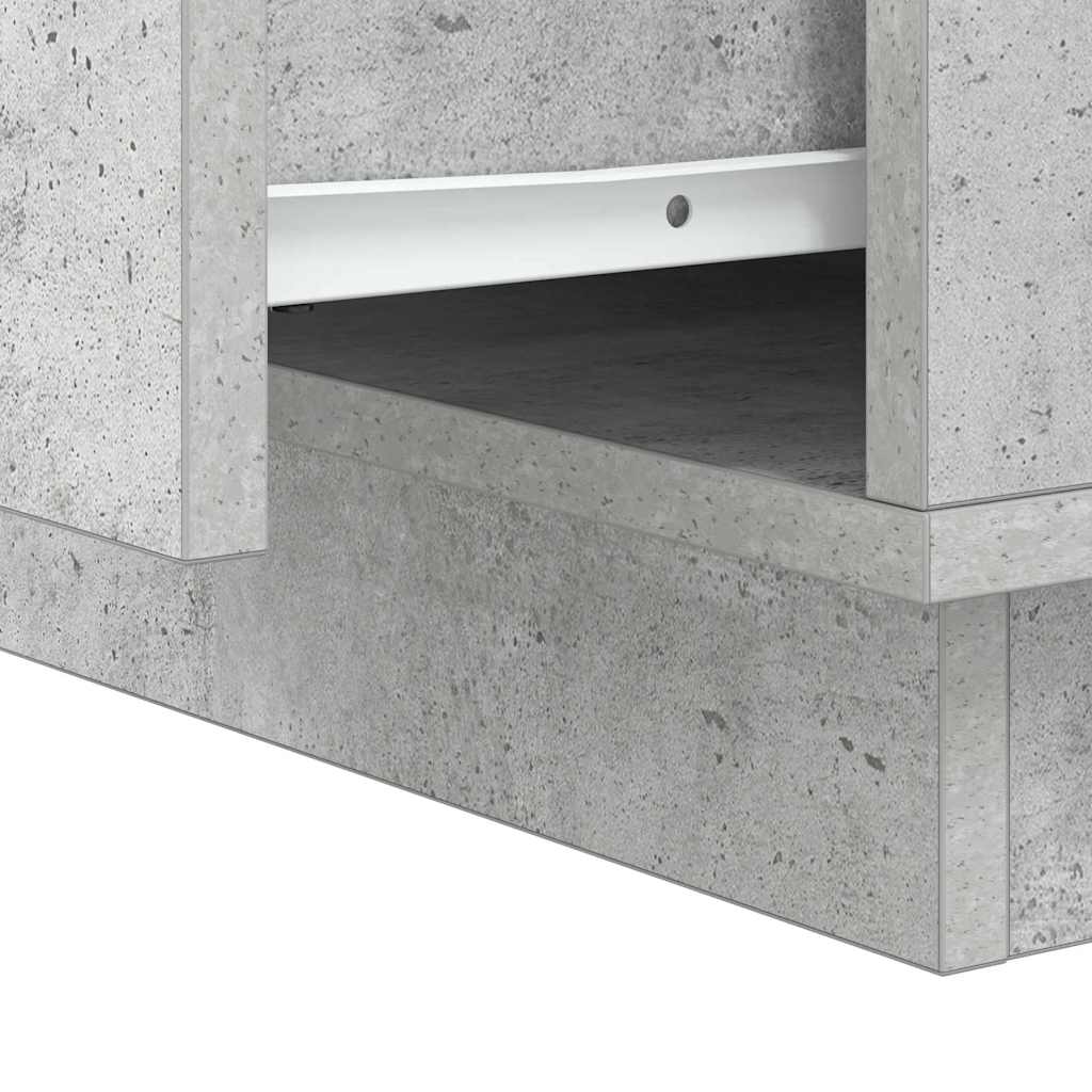 Bedside Cabinet Concrete Grey 39 x 34.5 x 50 cm Engineered wood