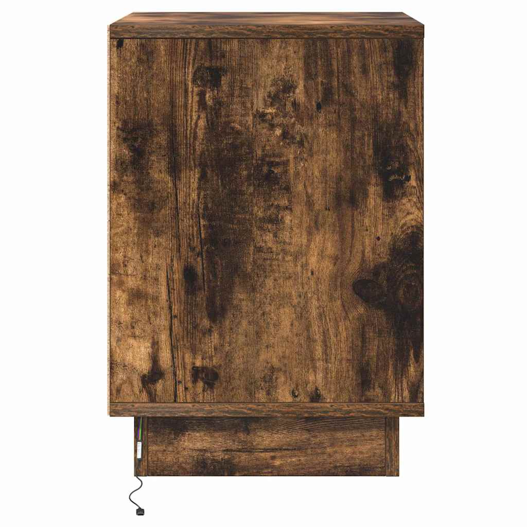 Bedside Cabinet with Drawer 2 pcs Smoked Oak 39 x 34.5 x 50 cm