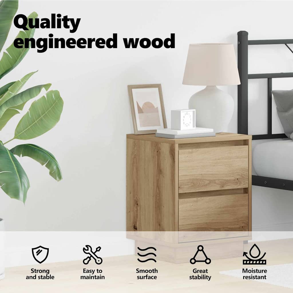 Bedside Cabinet Artisan Oak 39 x 34.5 x 50 cm Engineered wood