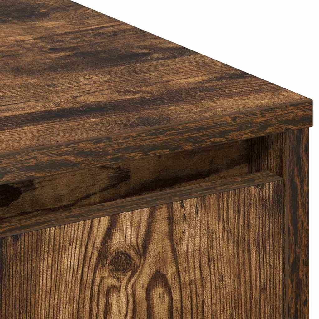 LED Sideboard Smoked Oak 71 x 34.5 x 75 cm Engineered Wood
