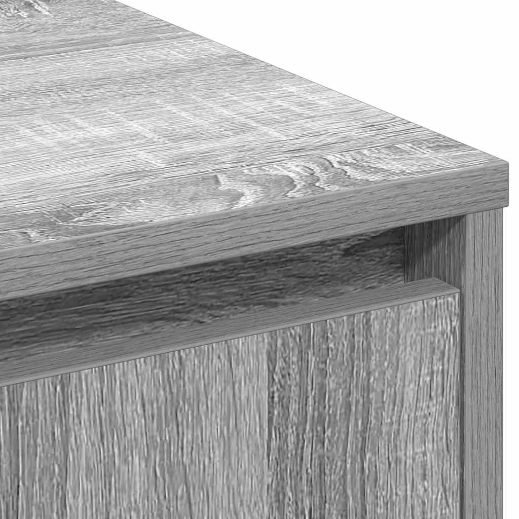 LED Sideboard Grey Sonoma 71 x 34.5 x 75 cm Engineered Wood