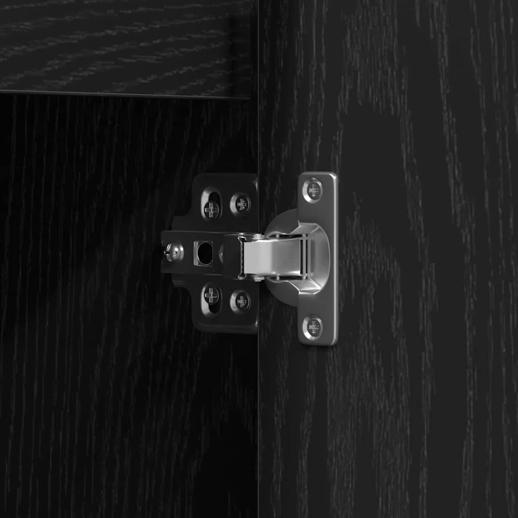 vidaXL Sideboard with Shelf Black Oak 90 x 32 x 75 cm Engineered wood