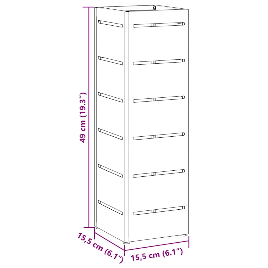 Rain Umbrella Stand with Storage Pink 15.5 x 15.5 x 49 cm Steel
