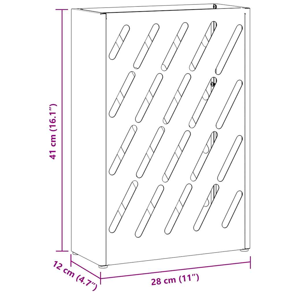 Umbrella Stand White 28 x 12 x 41 cm Steel