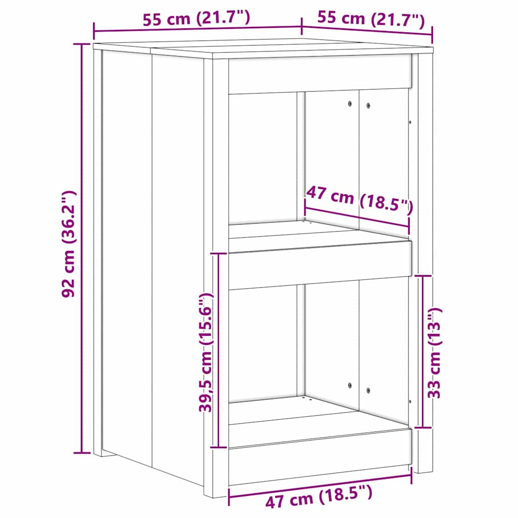Kitchen Cabinet with Shelf MEPPEL Brown Oak 55 x 55 x 92 cm