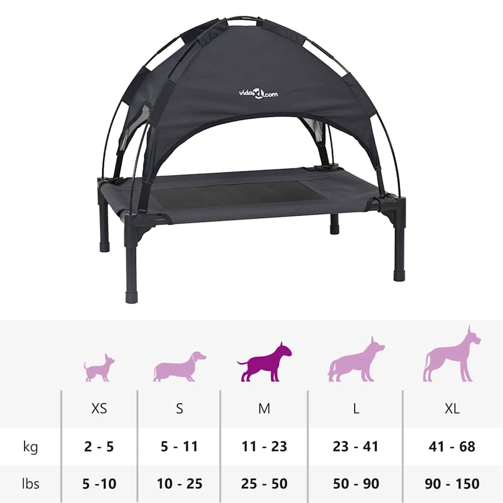 Dog Bed Folding Manual Black 76 x 62 x 70.5 cm Steel