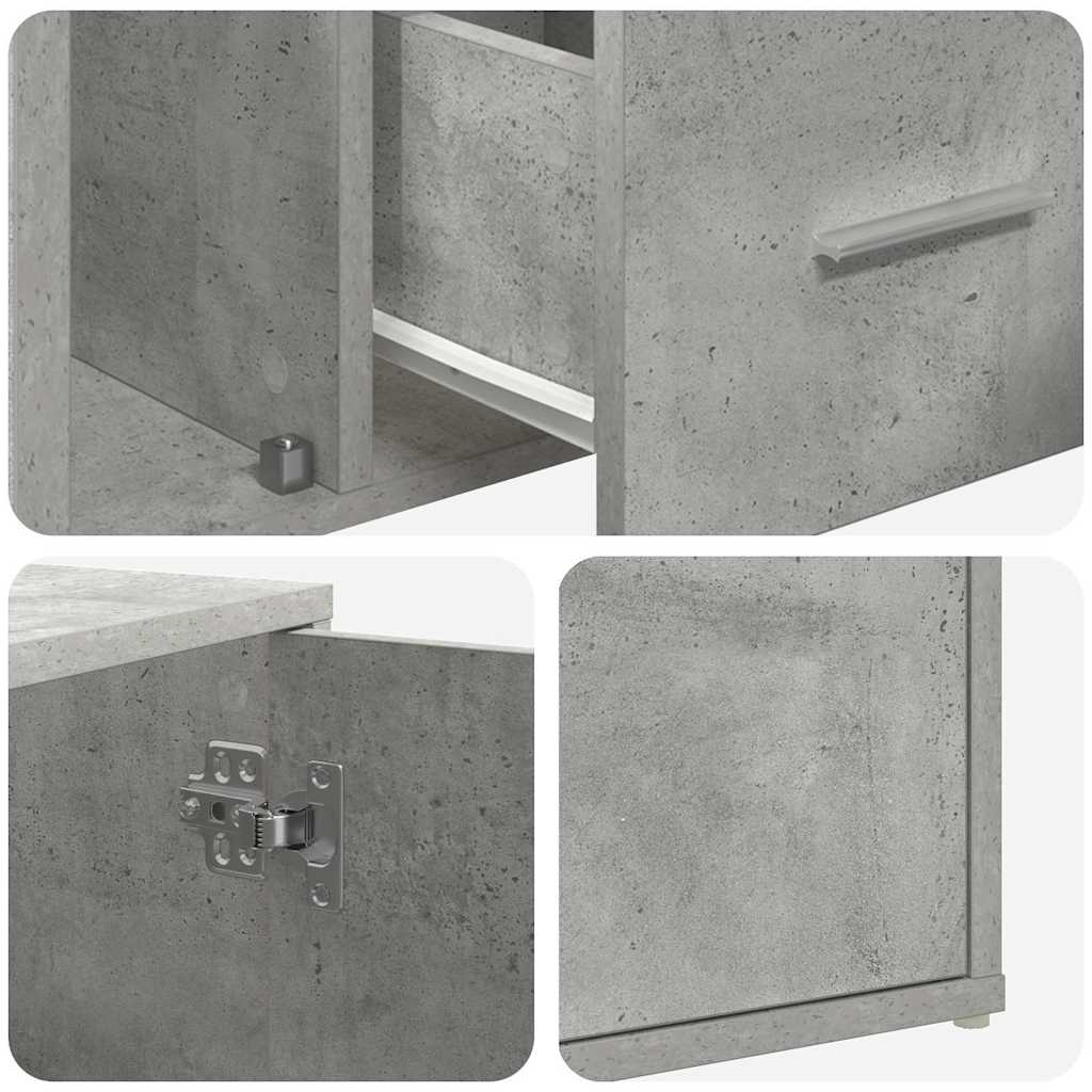 Corner Cabinet Concrete Grey 200x40x45 cm Engineered Wood