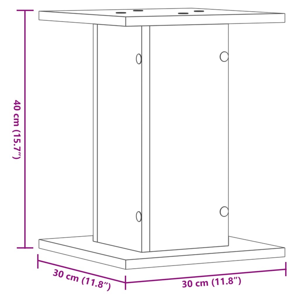 Plant Stands 2 pcs Brown Oak 30x30x40 cm Engineered Wood