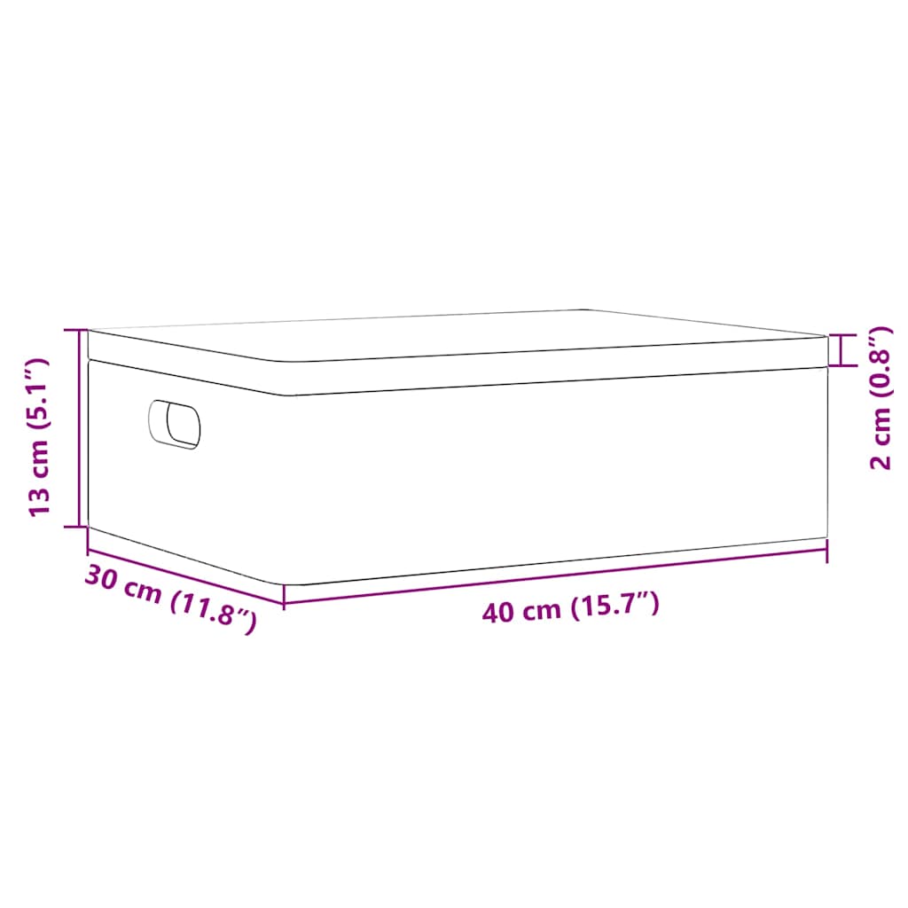 Wooden Box with Lid&Handles Black 40x30x13cm Solid Wood Pine