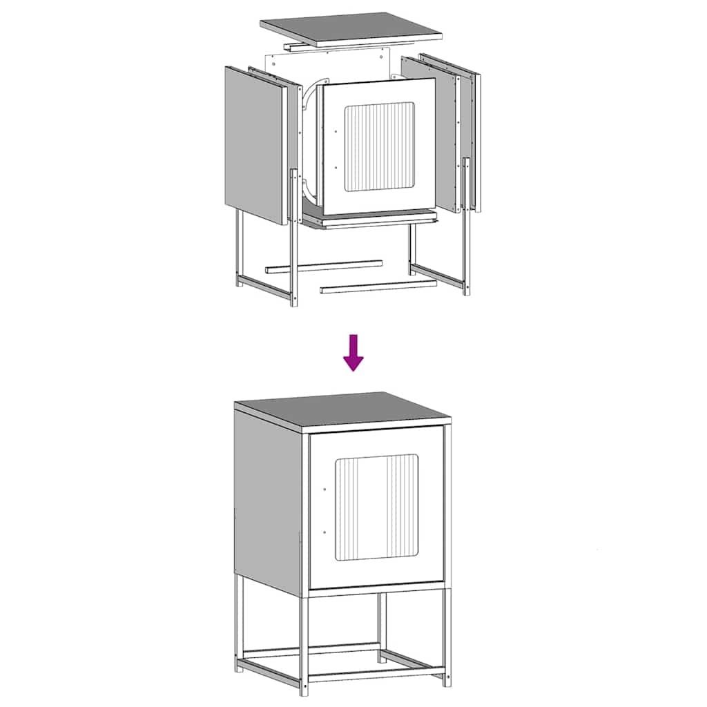 Bedside Cabinet Black 36x39x60.5 cm Cold-rolled Steel
