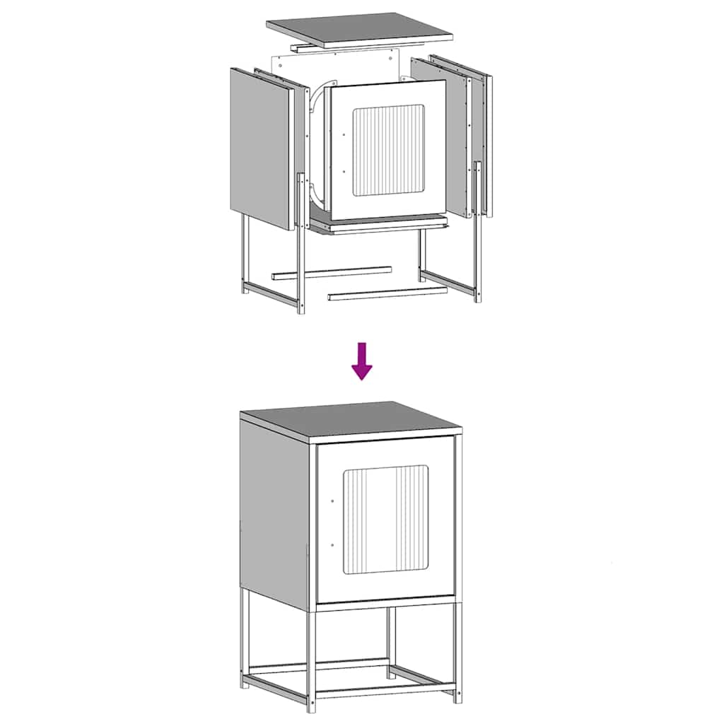 Bedside Cabinet Anthracite 36x39x60,5 cm Cold-rolled Steel