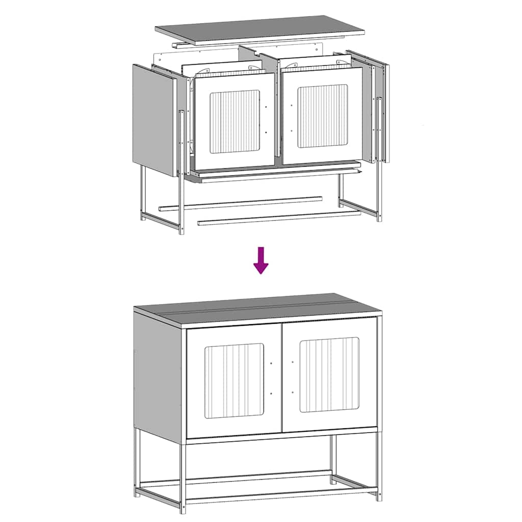 TV Cabinet Pink 68x39x60,5 cm Cold-rolled Steel