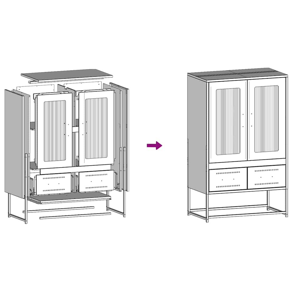 Highboard Anthracite 68x39x111,5 cm Steel