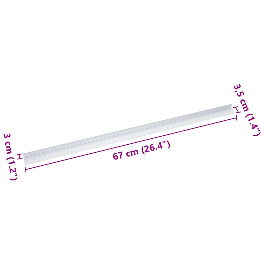 Stair Nosings 10 pcs Silver 67 x 3.5 x 3 cm Aluminium