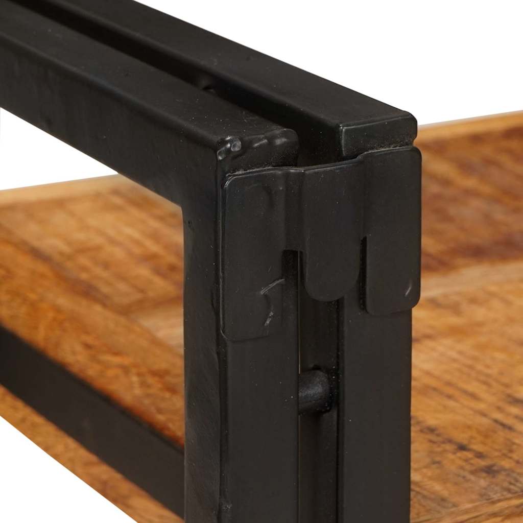 Bedside Table 2 pcs Brown and Black Solid Mango Wood