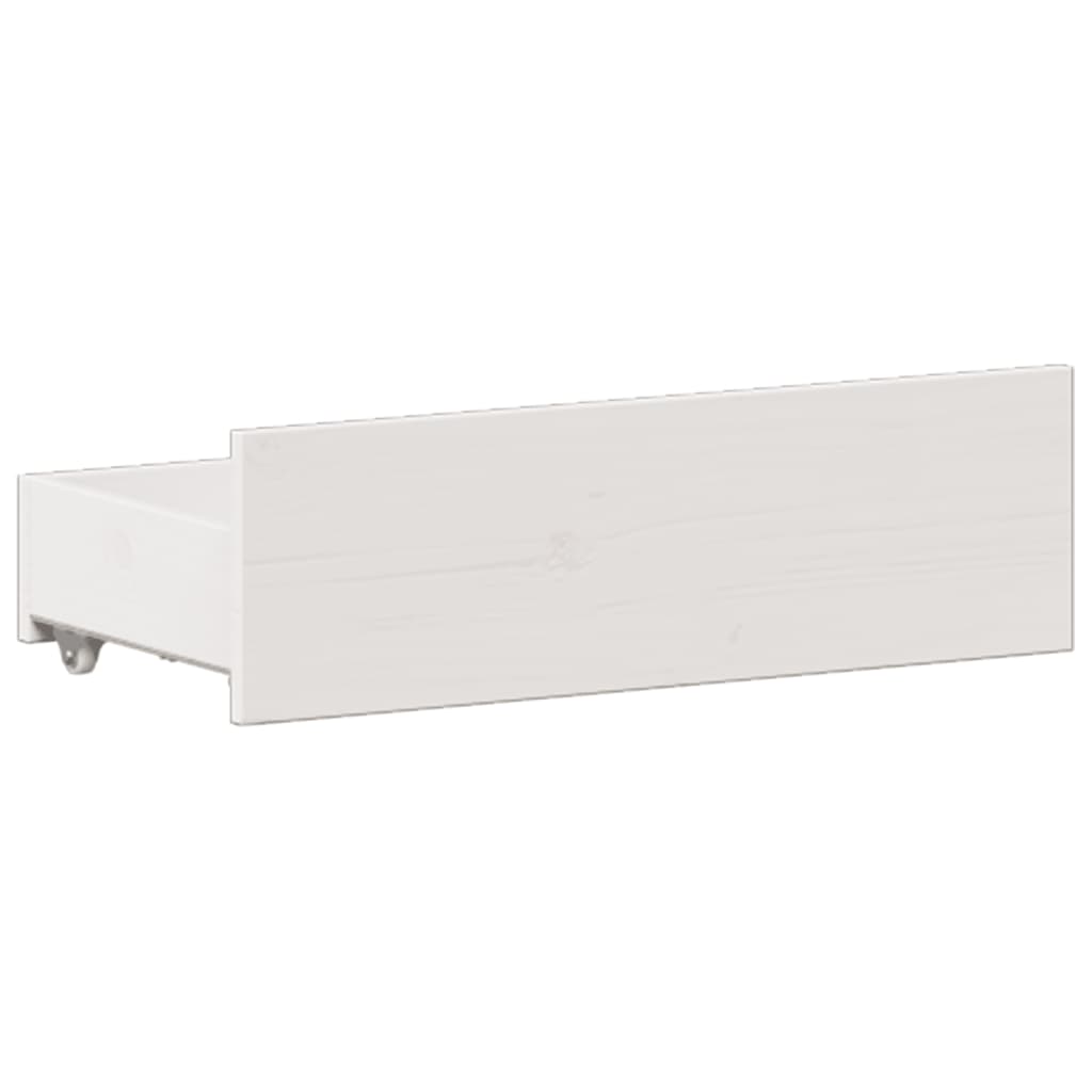Bookcase Bed without Mattress White 135x190 cm Double Solid Wood Pine