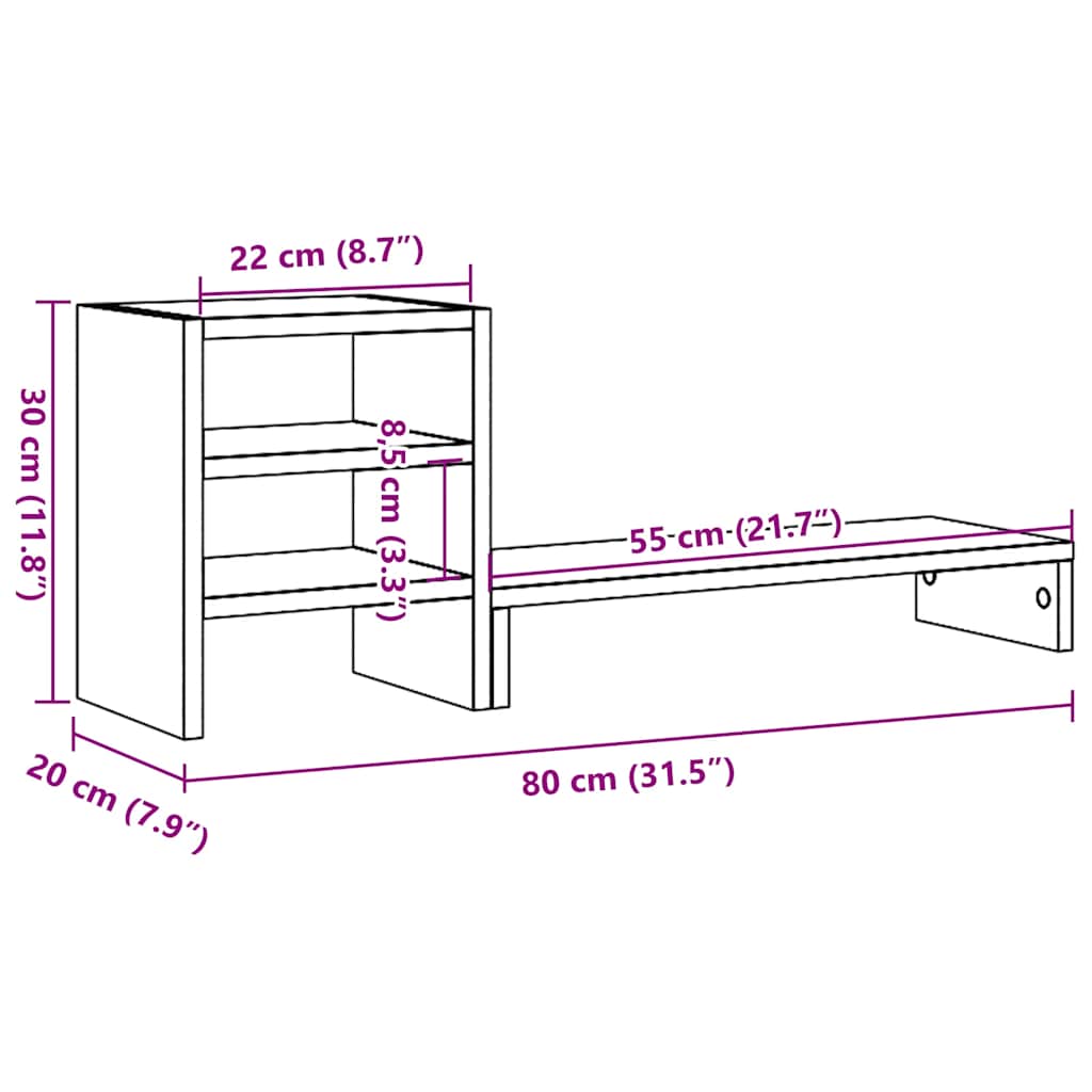 Monitor Stand with Desk Organiser Sonoma Oak Engineered Wood