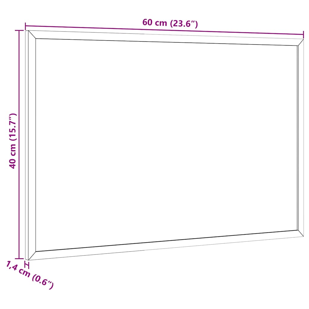 Magnetic Whiteboard with Solid Pine Wood Frame 60x40 cm